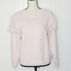 Rebecca Taylor pink ruffle sweater sz m